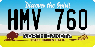 ND license plate HMV760