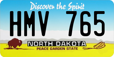 ND license plate HMV765