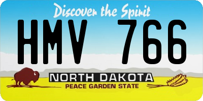 ND license plate HMV766
