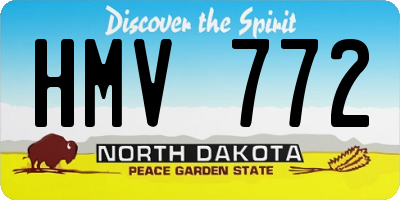 ND license plate HMV772