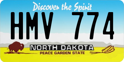 ND license plate HMV774