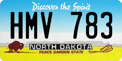 ND license plate HMV783