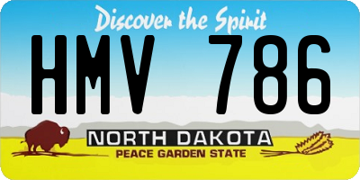 ND license plate HMV786