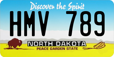 ND license plate HMV789