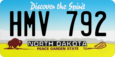 ND license plate HMV792