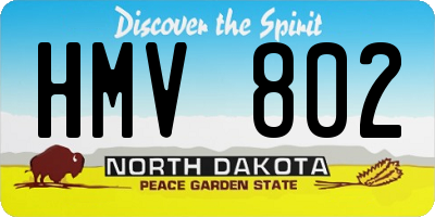 ND license plate HMV802