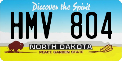 ND license plate HMV804