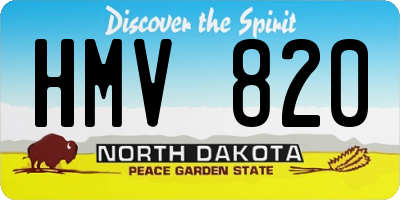 ND license plate HMV820