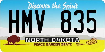 ND license plate HMV835