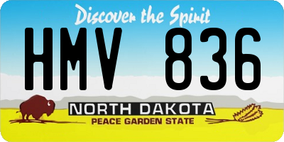 ND license plate HMV836