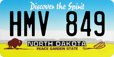 ND license plate HMV849