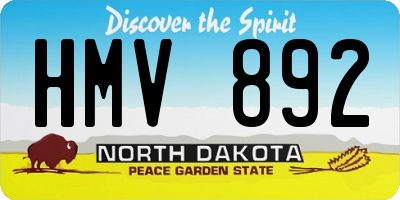ND license plate HMV892