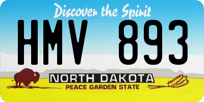 ND license plate HMV893