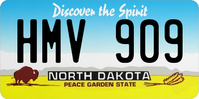 ND license plate HMV909