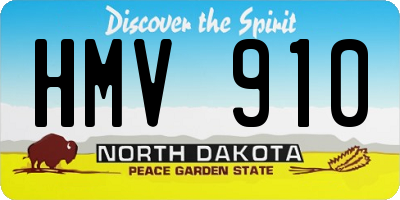 ND license plate HMV910