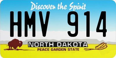 ND license plate HMV914