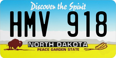 ND license plate HMV918