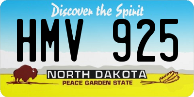 ND license plate HMV925