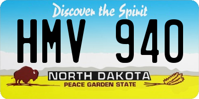 ND license plate HMV940