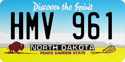 ND license plate HMV961