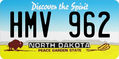 ND license plate HMV962