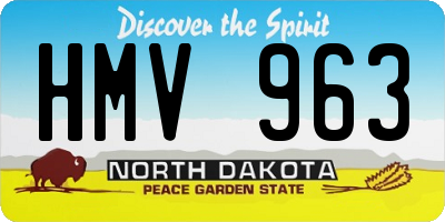 ND license plate HMV963
