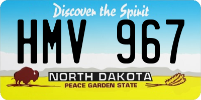 ND license plate HMV967