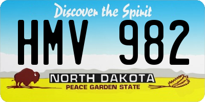 ND license plate HMV982