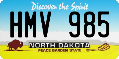 ND license plate HMV985