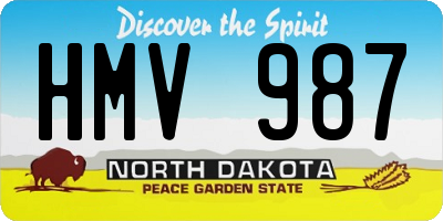 ND license plate HMV987