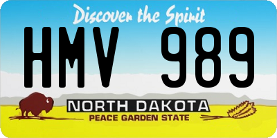 ND license plate HMV989