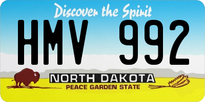 ND license plate HMV992