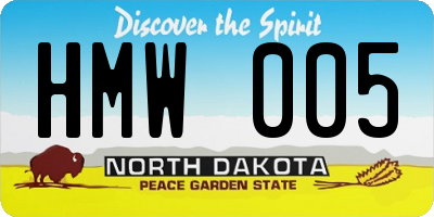 ND license plate HMW005