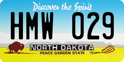 ND license plate HMW029