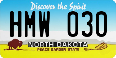 ND license plate HMW030