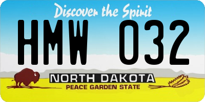 ND license plate HMW032