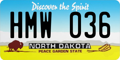 ND license plate HMW036