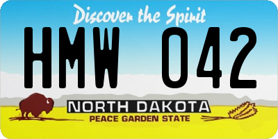 ND license plate HMW042