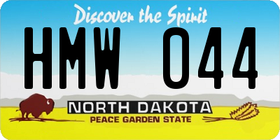ND license plate HMW044