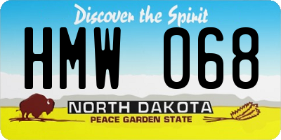 ND license plate HMW068