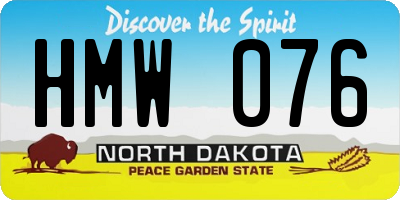 ND license plate HMW076
