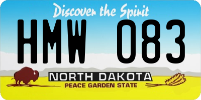 ND license plate HMW083