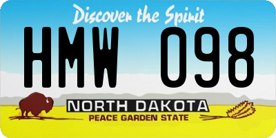 ND license plate HMW098
