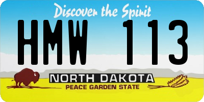 ND license plate HMW113