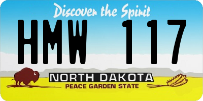 ND license plate HMW117