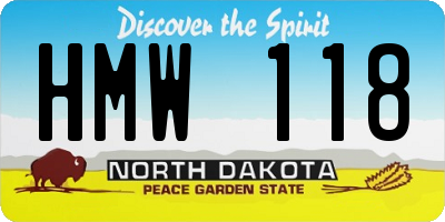 ND license plate HMW118