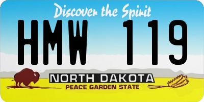 ND license plate HMW119