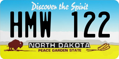 ND license plate HMW122