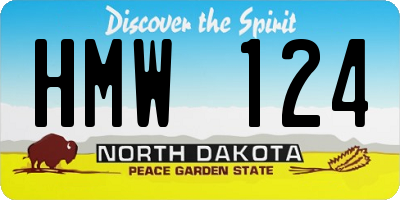 ND license plate HMW124