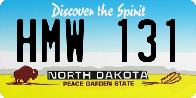 ND license plate HMW131